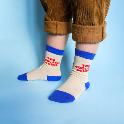 Too cool for school-Socken / blau + rot / Größe 31–34