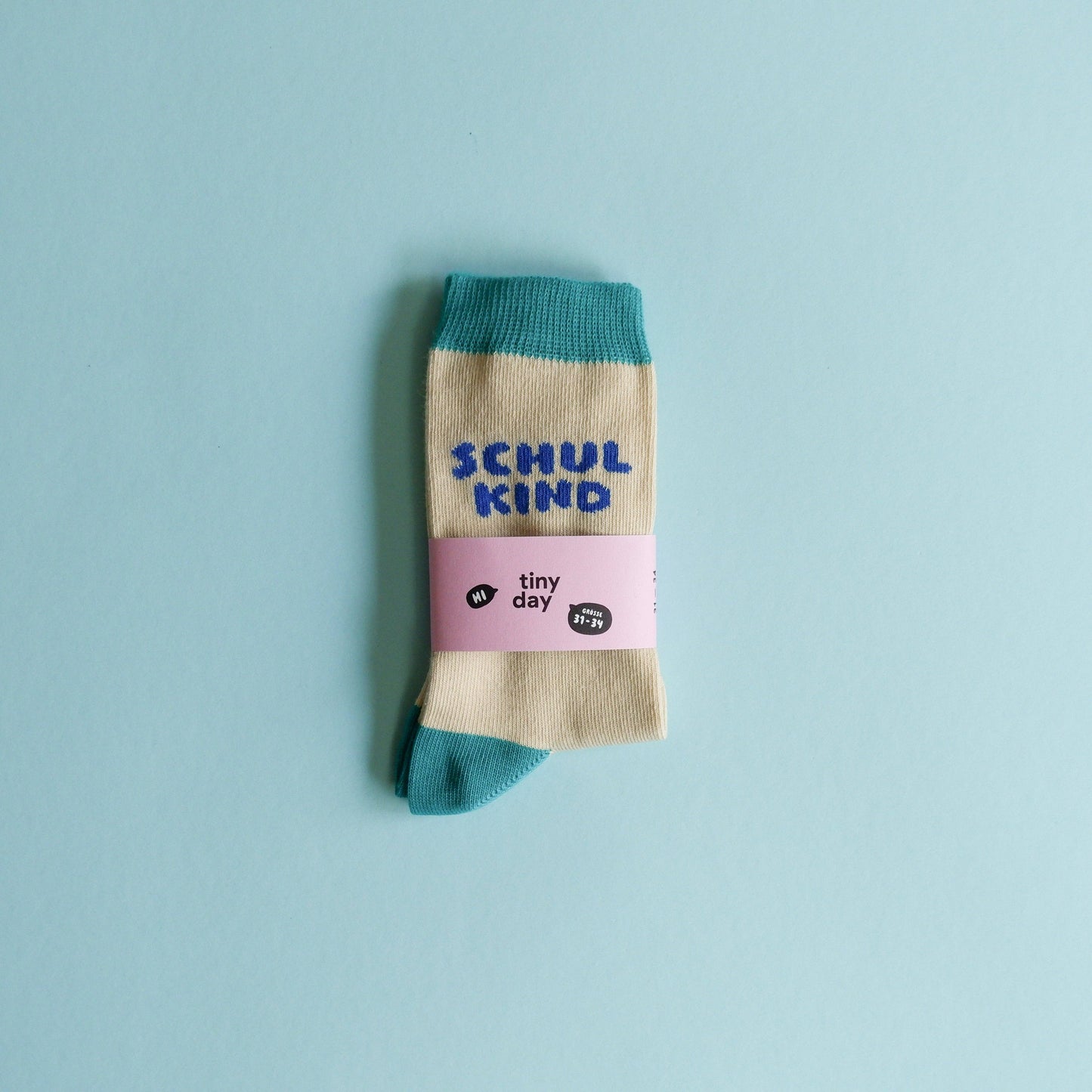 tinyday - Schulkind-Socken | türkis/Blau / Größe 31–34