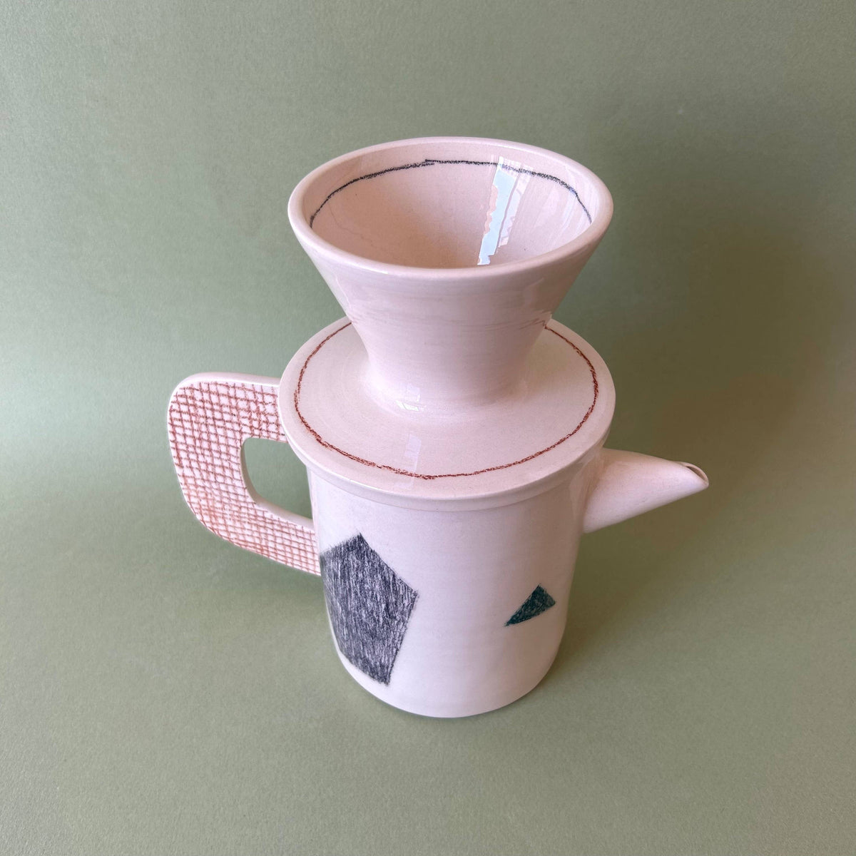 Kaffe oder Teekanne mit Perkolator - Muster grafisch