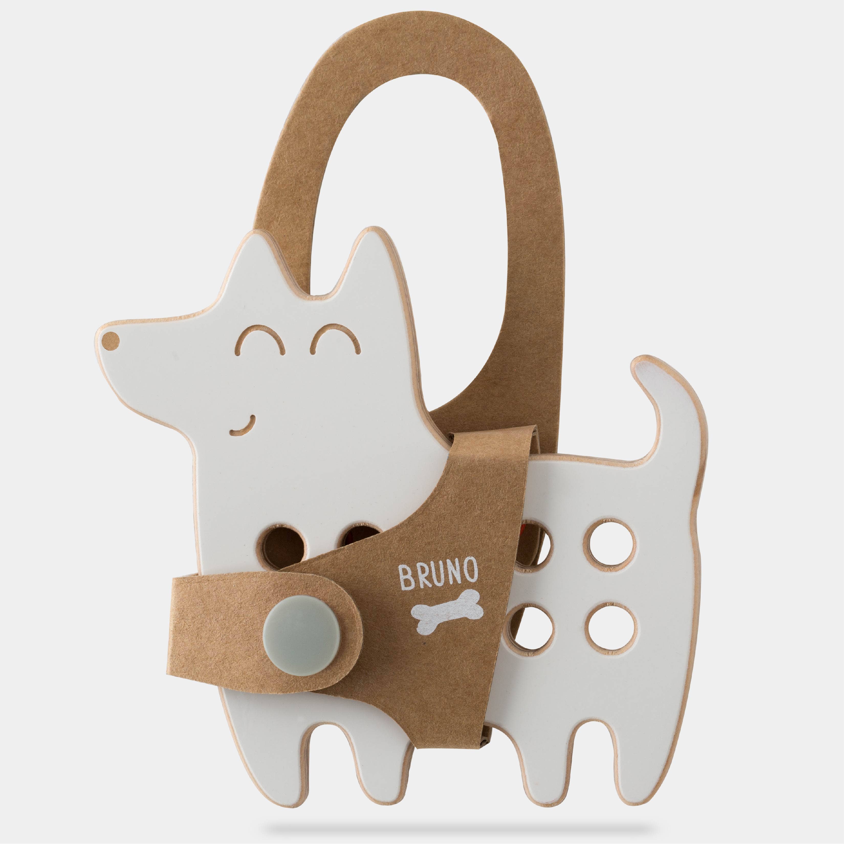 Kleiner Hund, Schnürspielzeug aus Holz, Montessori