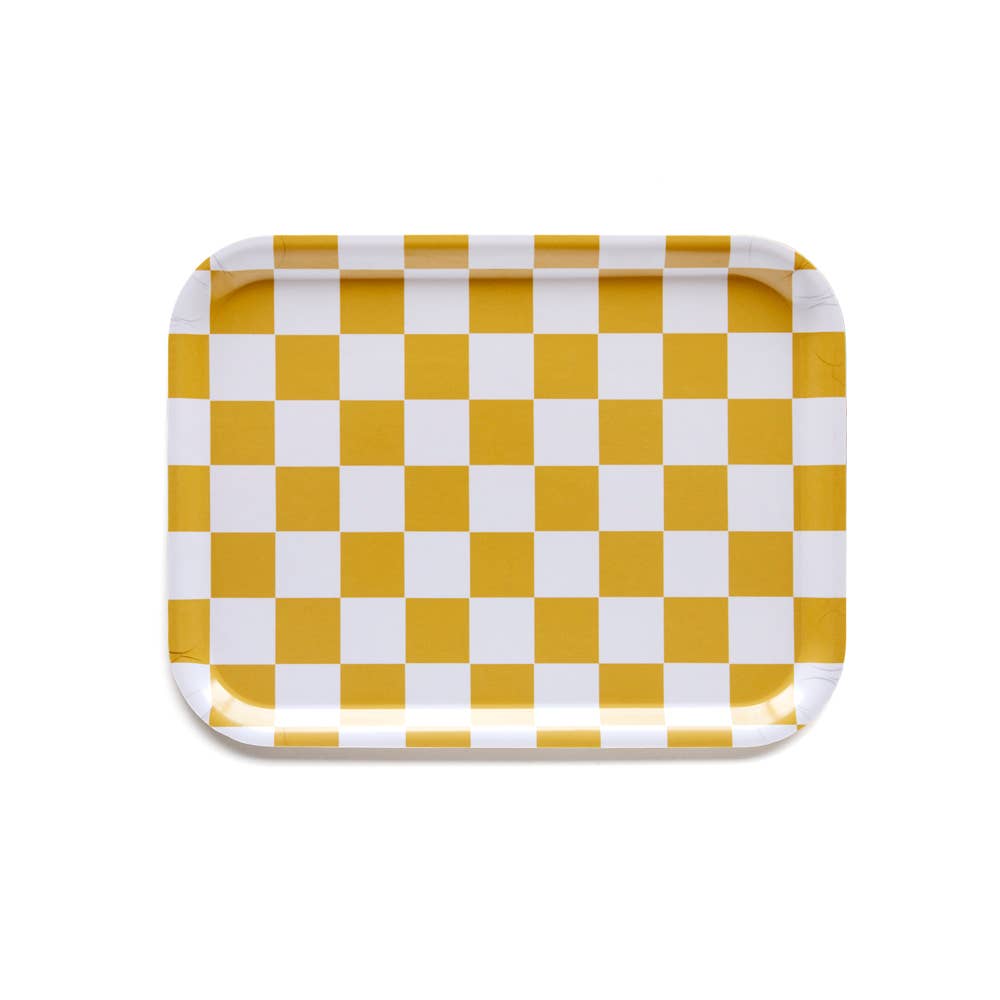 Blu Kat - Serviertablett "Mustard CHECKER"