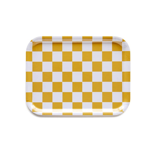 Blu Kat - Serviertablett "Mustard CHECKER"