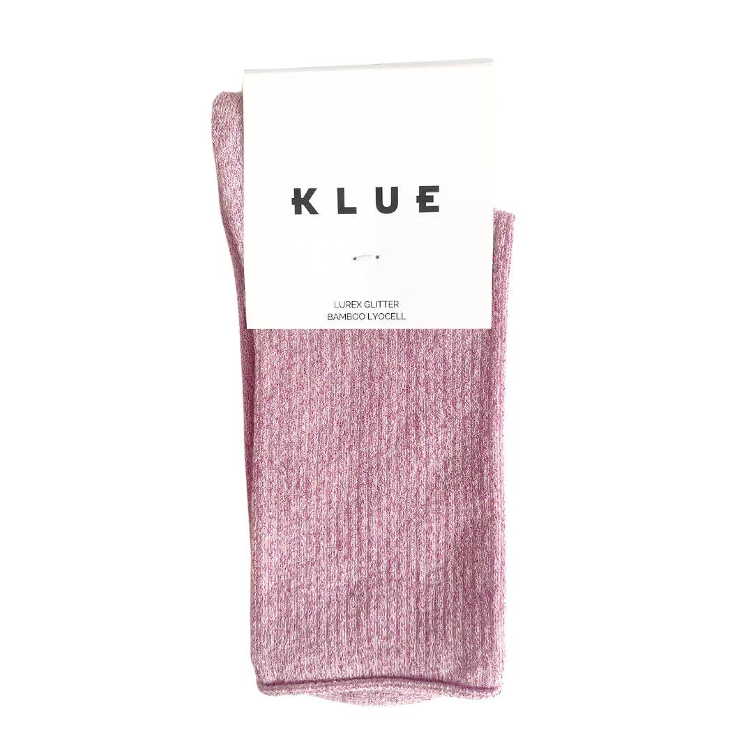 KLUE Glitter Lurex-Socken aus umweltfreundlichem Lyocell | Rosa: 36-40