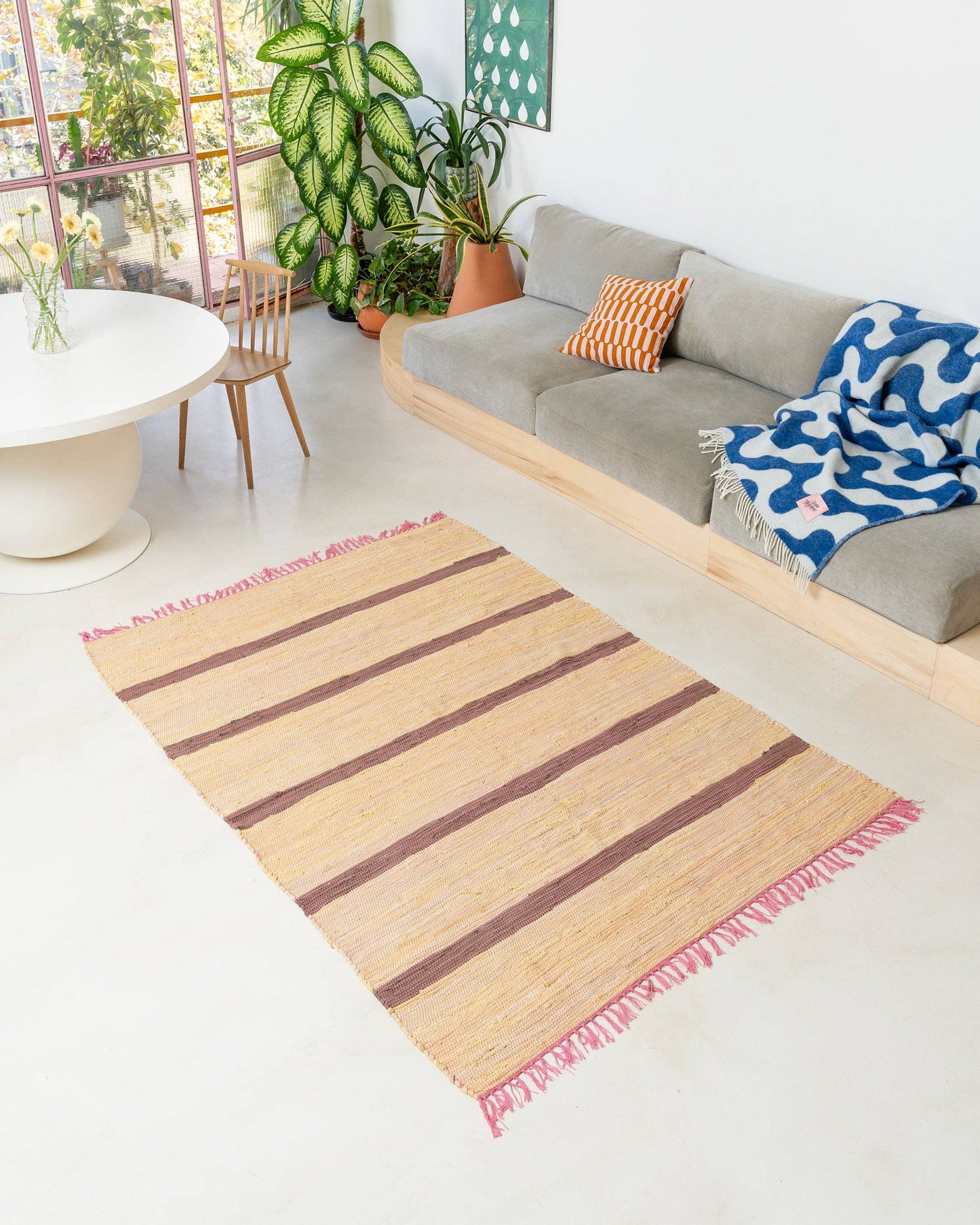 Tarta Gelatina - Upcycled Teppich aus recycelten Textilresten: Gelb / Kleine