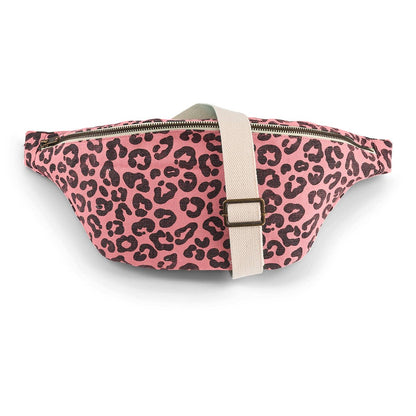 Rose in April - Damen Bauchtasche mit Leopardenmuster: Erdbeere / Grau