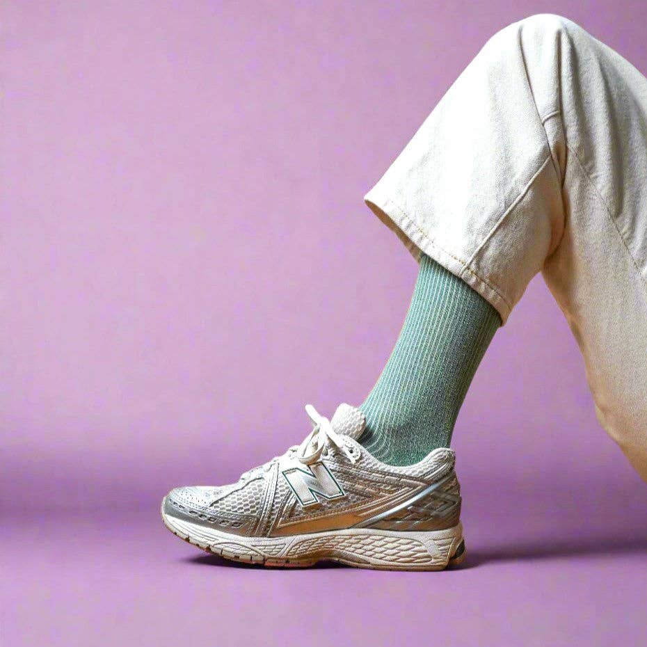 KLUE Glitter-Lurex-Socken aus umweltfreundlichem Lyocell | Mintgrün: 36-40