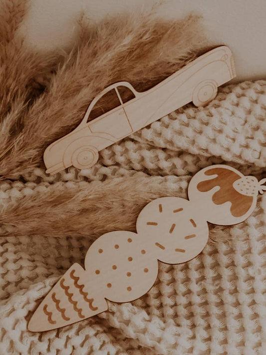 milin - Lesezeichen Auto aus Holz