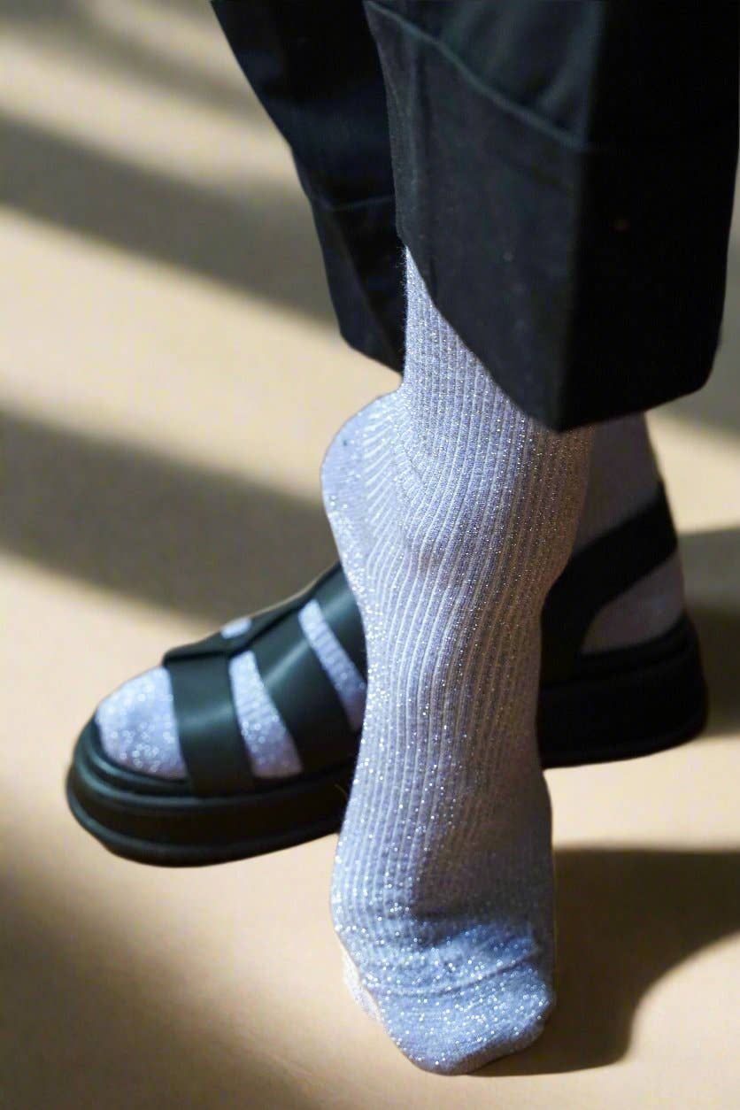 KLUE Glitter Lurex-Socken aus umweltfreundlichem Lyocell | Flieder: 36-40