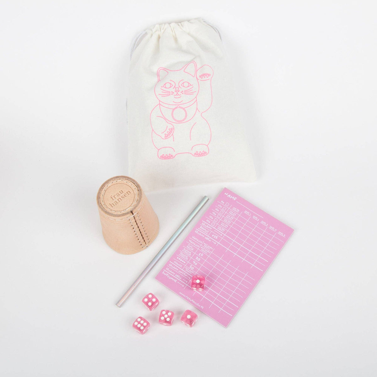 Frau Hansen - Würfelspiel ROSA 5er Set