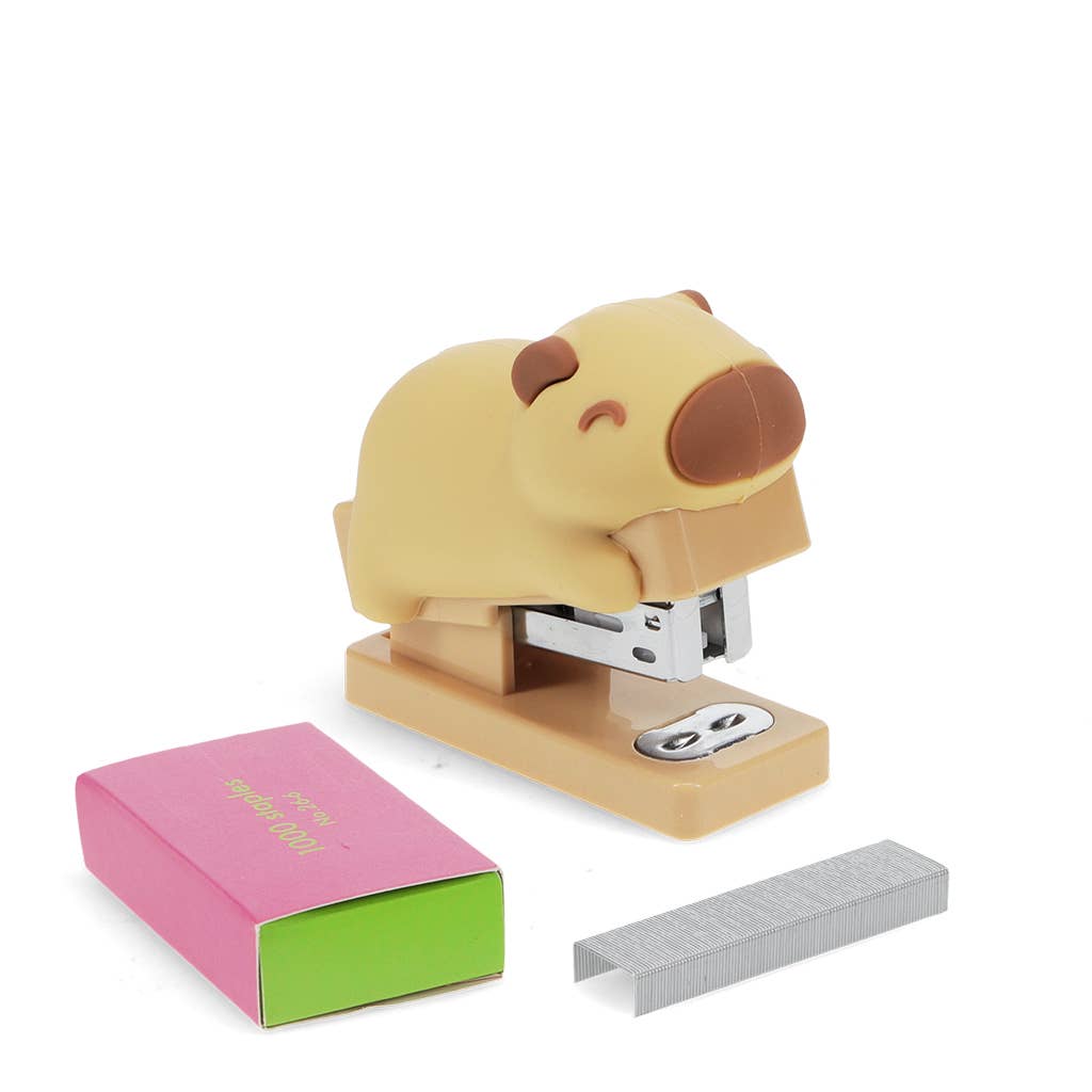 Mini-Heftgerät mit 1000 Heftklammern - Capybara