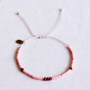 Miyuki facettiertes Armband – pink/rot