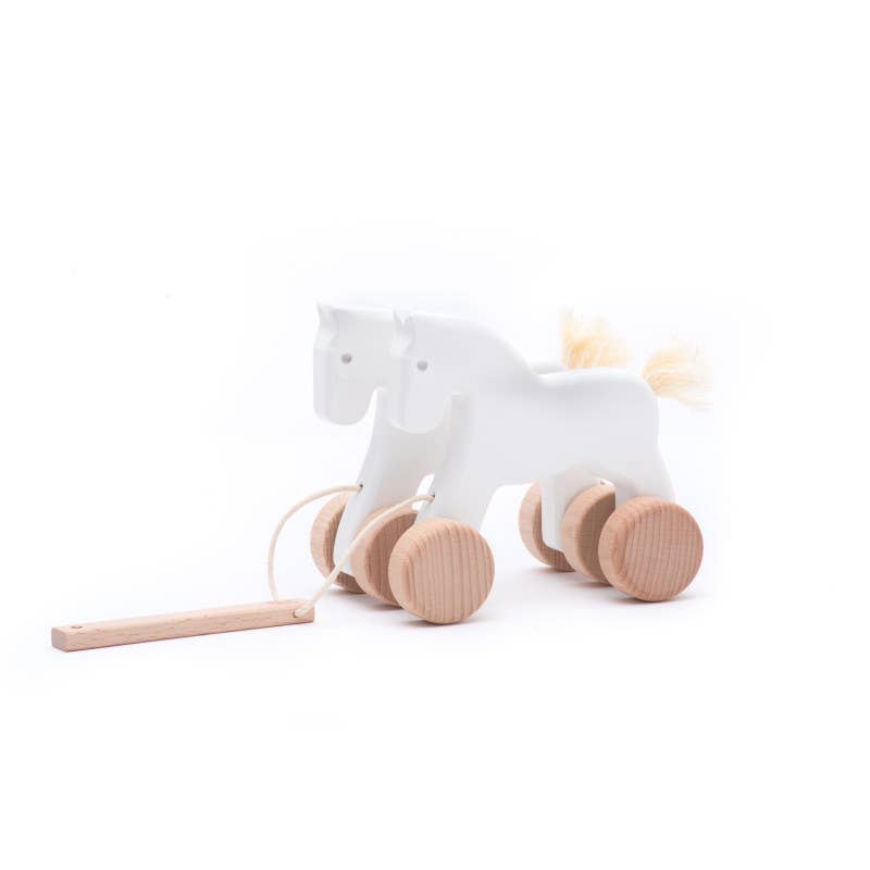 Doppelte Holzpferde (Springen): White