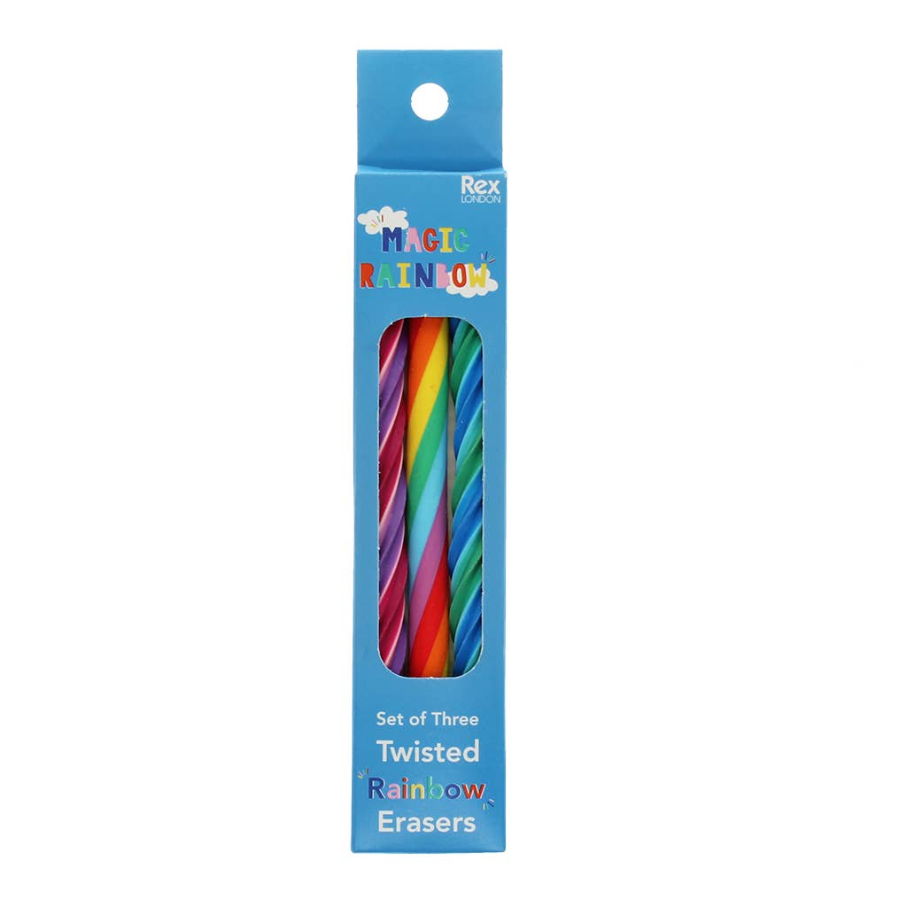 Verdrehte Regenbogen-Radiergummis (3er-Set)