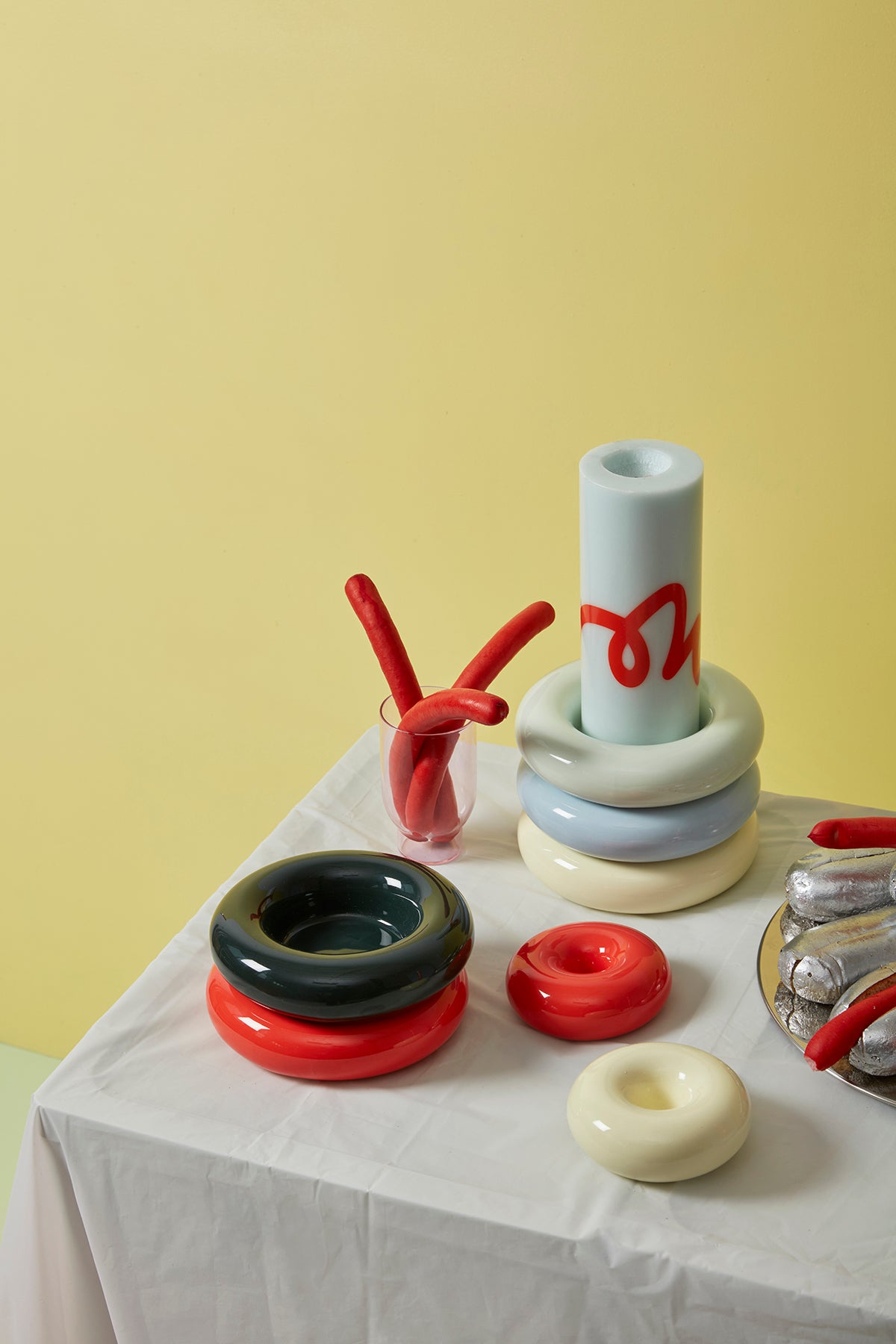 Studio About- Kerzenhalter Bob in rot/orange