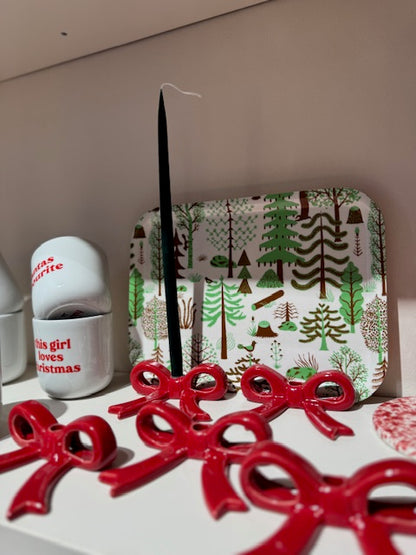 Kerzenhalter Schleife, rot - klein