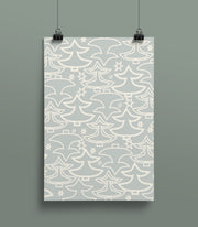 life is delicious - Geschenkpapier Wald blau