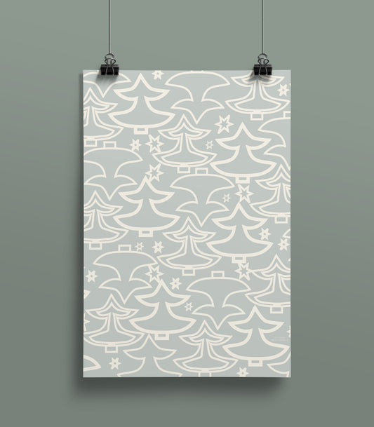 life is delicious - Geschenkpapier Wald blau