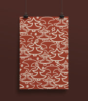 life is delicious - Geschenkpapier Tannen rot