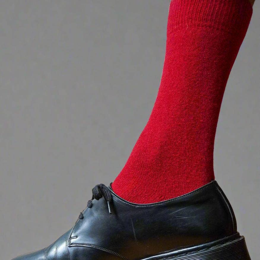 KLUE unifarbene Merinowollsocken | Burgunderrot: 41-46
