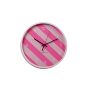 Wanduhr - Gestreiftes Muster - Rosa - 35x35x4cm