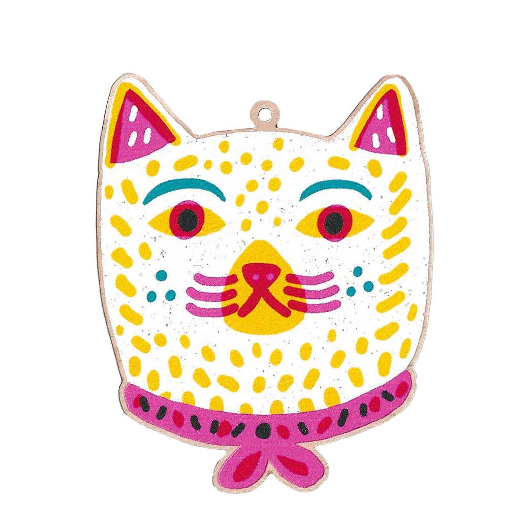 The Printed Peanut Stationery - Bedruckte Holzdekoration mit Katze und Band