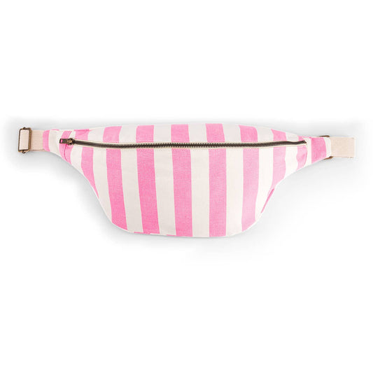 NEONPINKE GESTREIFTE GÜRTELTASCHE: NEONROSA / KRATZEN