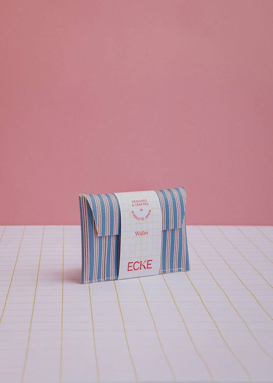 ECKE - Brieftasche mit blauen und rosa Streifen