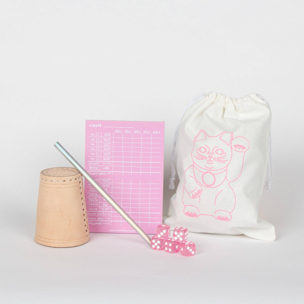 Frau Hansen - Würfelspiel ROSA 5er Set