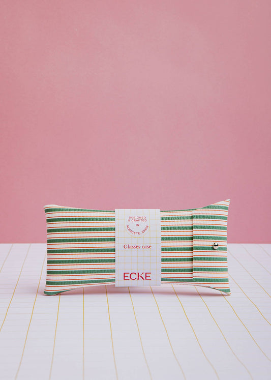 ECKE - Grün gestreiftes Sonnenbrillen- und Brillenetui