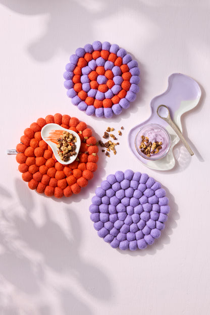 Untersetzer - rund - lila - groß