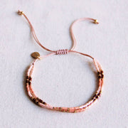 Doppeltes Miyuki-Armband – Pink/Nude/Bordeaux