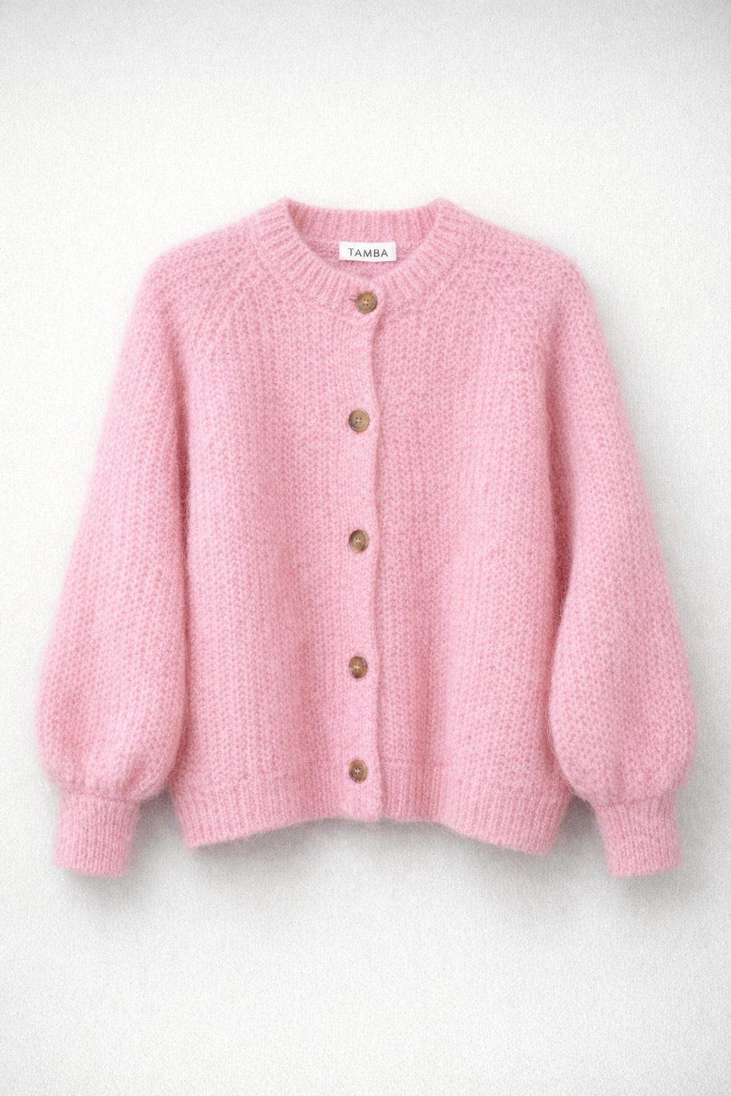 Mohair-Strickjacke Rosa / Einheitsgröße