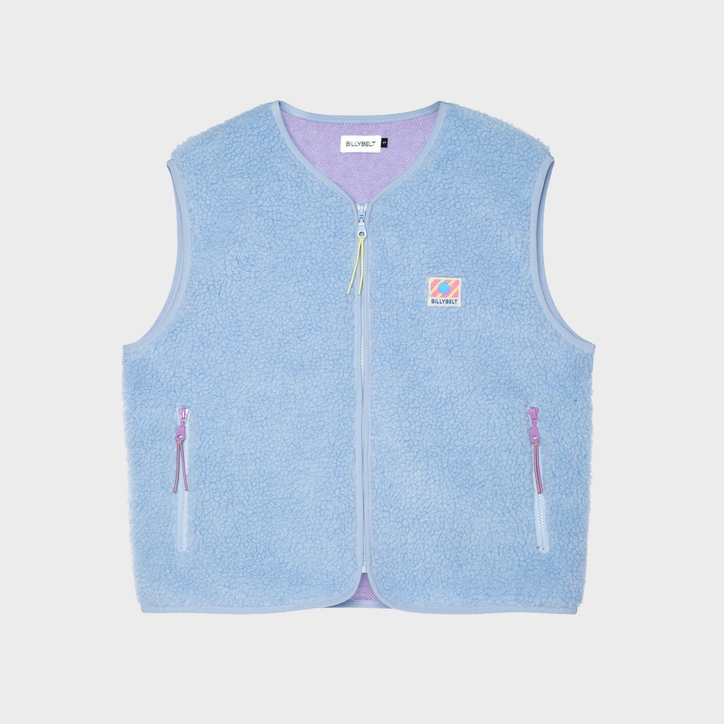 Ärmellose Damen-Sherpa-Weste mit Reißverschluss - Blau