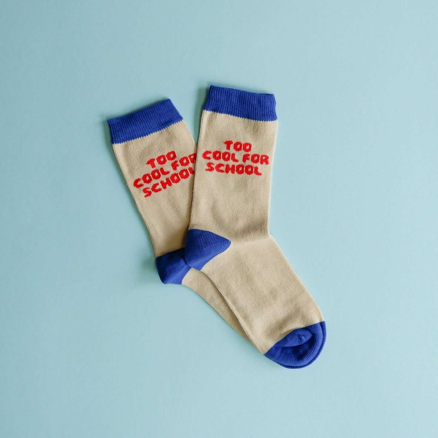 Too cool for school-Socken / blau + rot / Größe 31–34