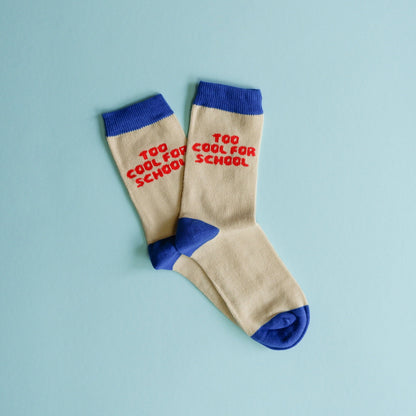 Too cool for school-Socken / blau + rot / Größe 31–34