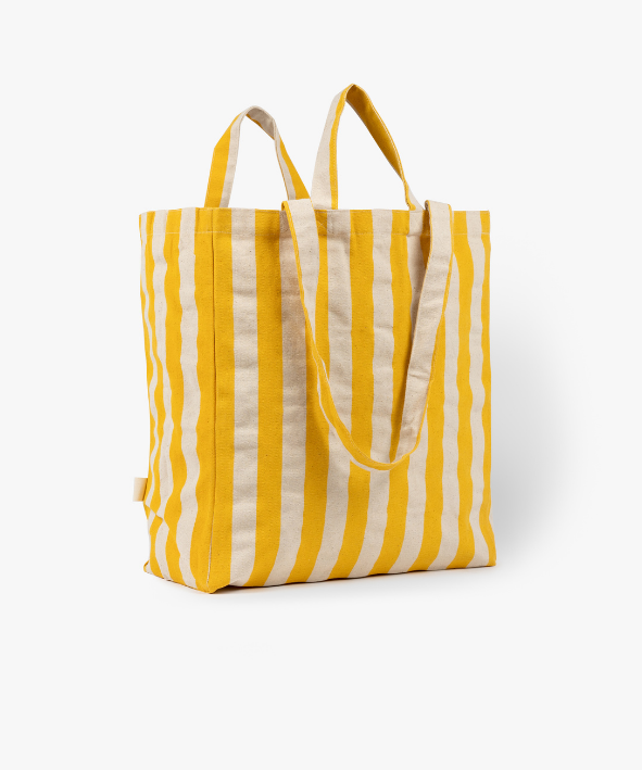 OMO - Gestreifte Tragetasche Yellow