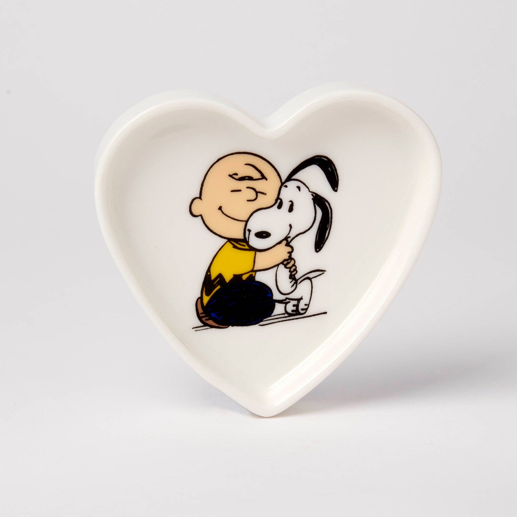 Peanuts - Herzförmige Schmuckschale mit einer Umarmung