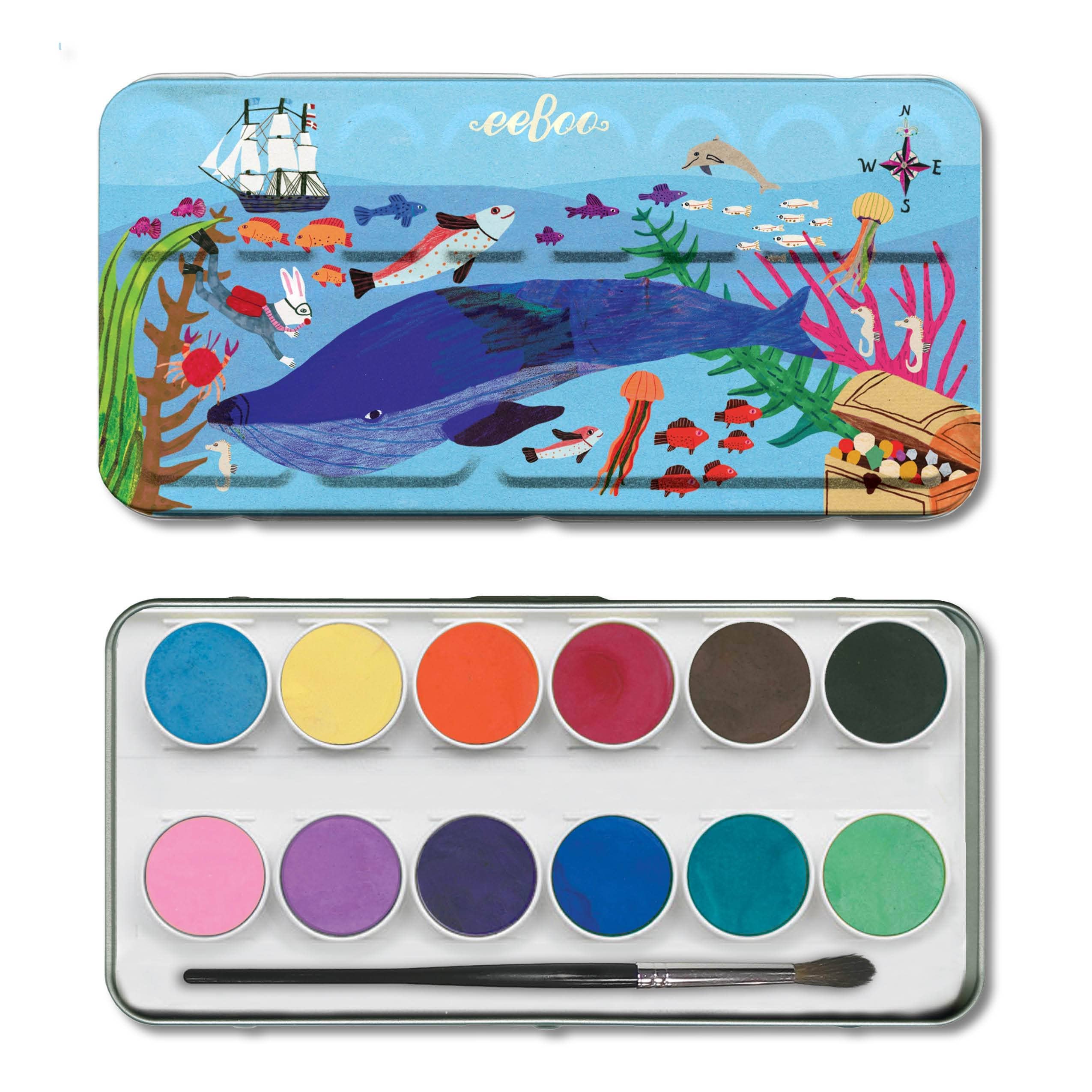 eeBoo - Im Meer 12 Aquarelle Dose