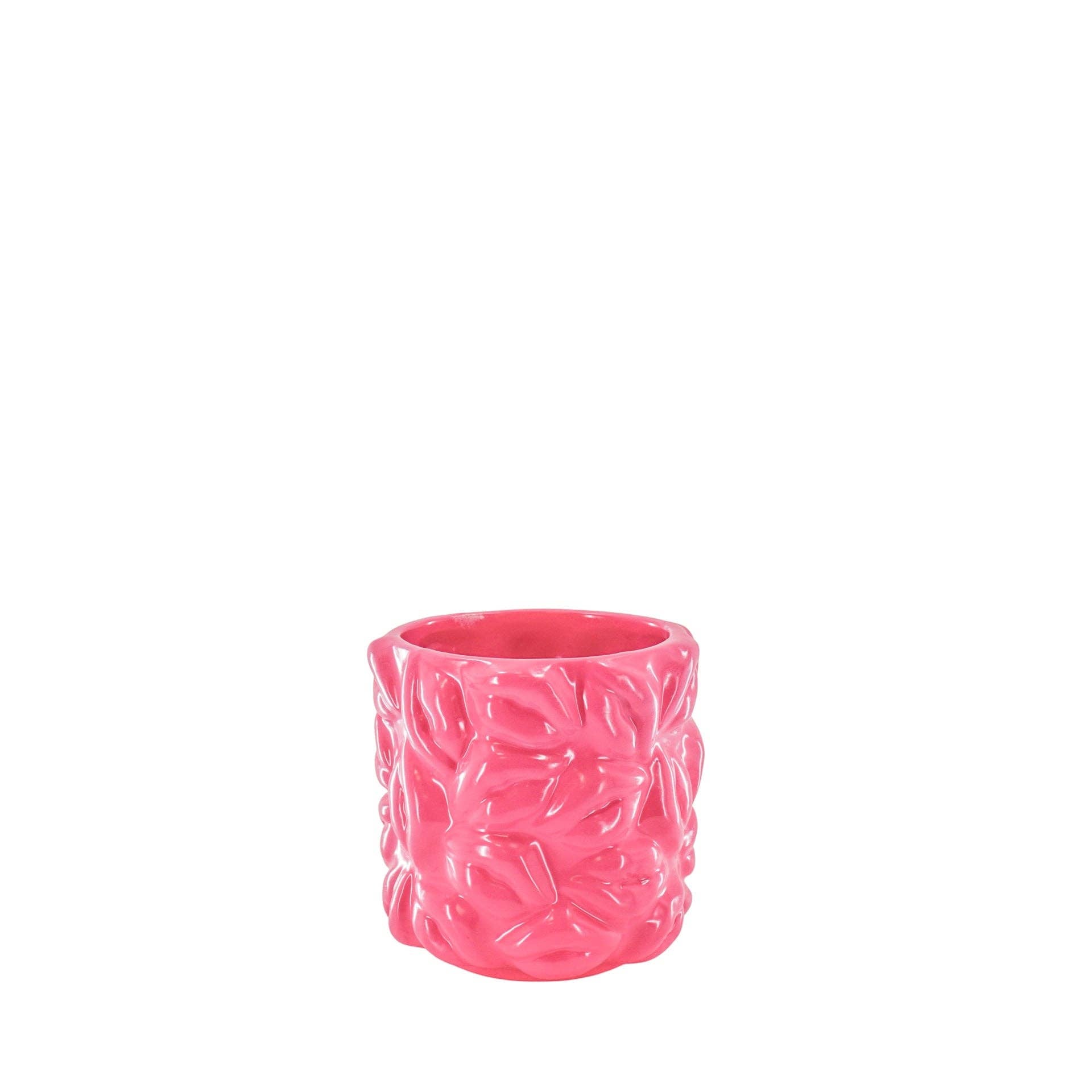 Topf - Küsse - Keramik - Neonpink - 11x11x11,5cm