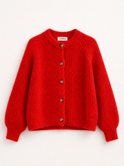 Mohair-Strickjacke / Rot / Einheitsgröße