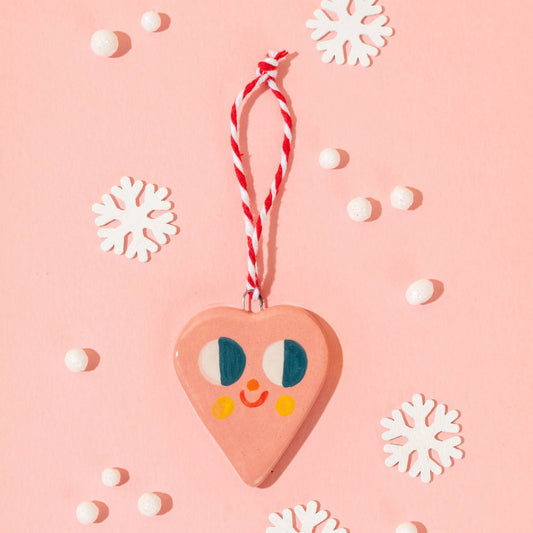 Ana Seixas - Rosa Herz / Keramikhängeschmuck