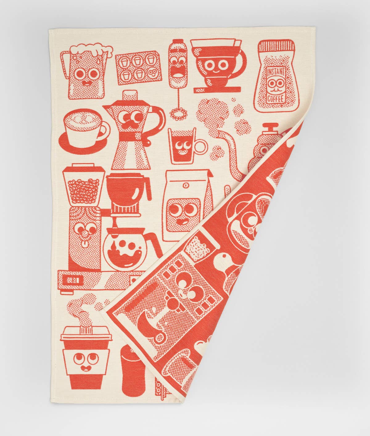 Wrap - Kaffeezeit Geschirrtuch Rot/Beige