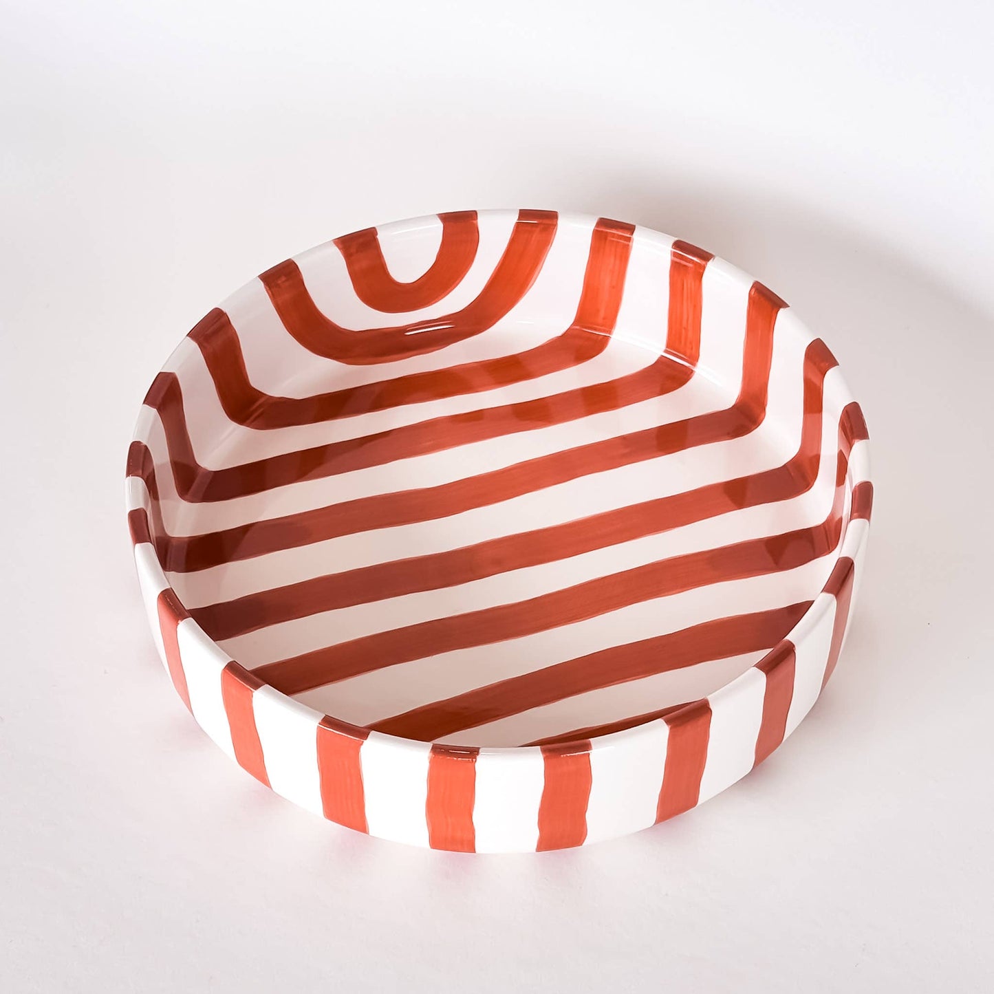 Magazin Minori - Schale gross  Stripes - cotto orange