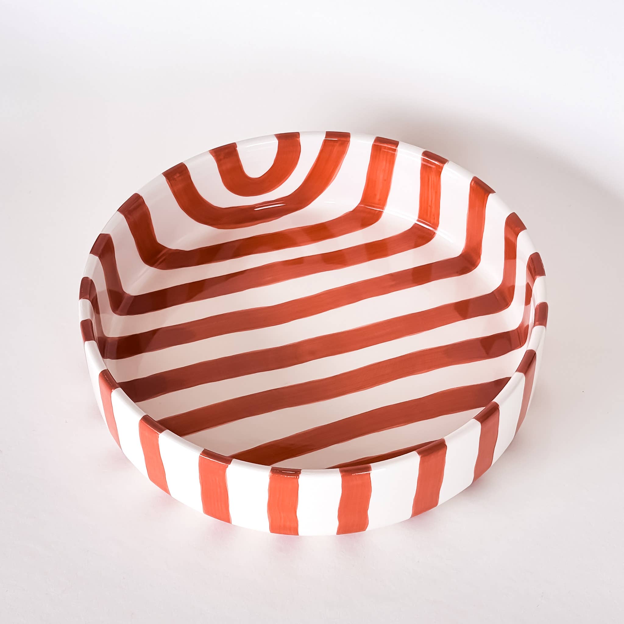Magazin Minori - Schale gross  Stripes - cotto orange