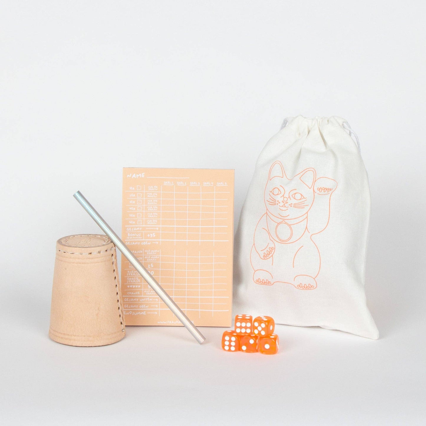 Frau Hansen - Würfelspiel PEACH 5er Set