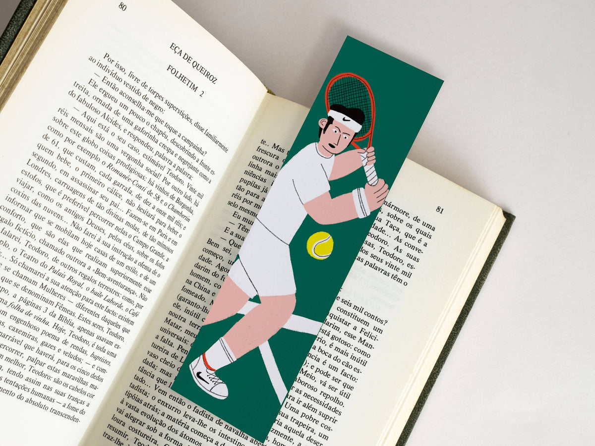 Matilde Horta - Tennisspieler - Papier-Lesezeichen - 18x5cm