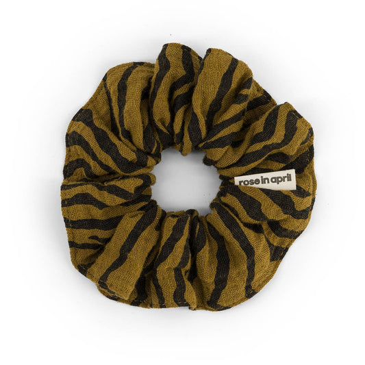 Rose in April - Scrunchie Zebrou Tapenade aus 100 % Baumwolle