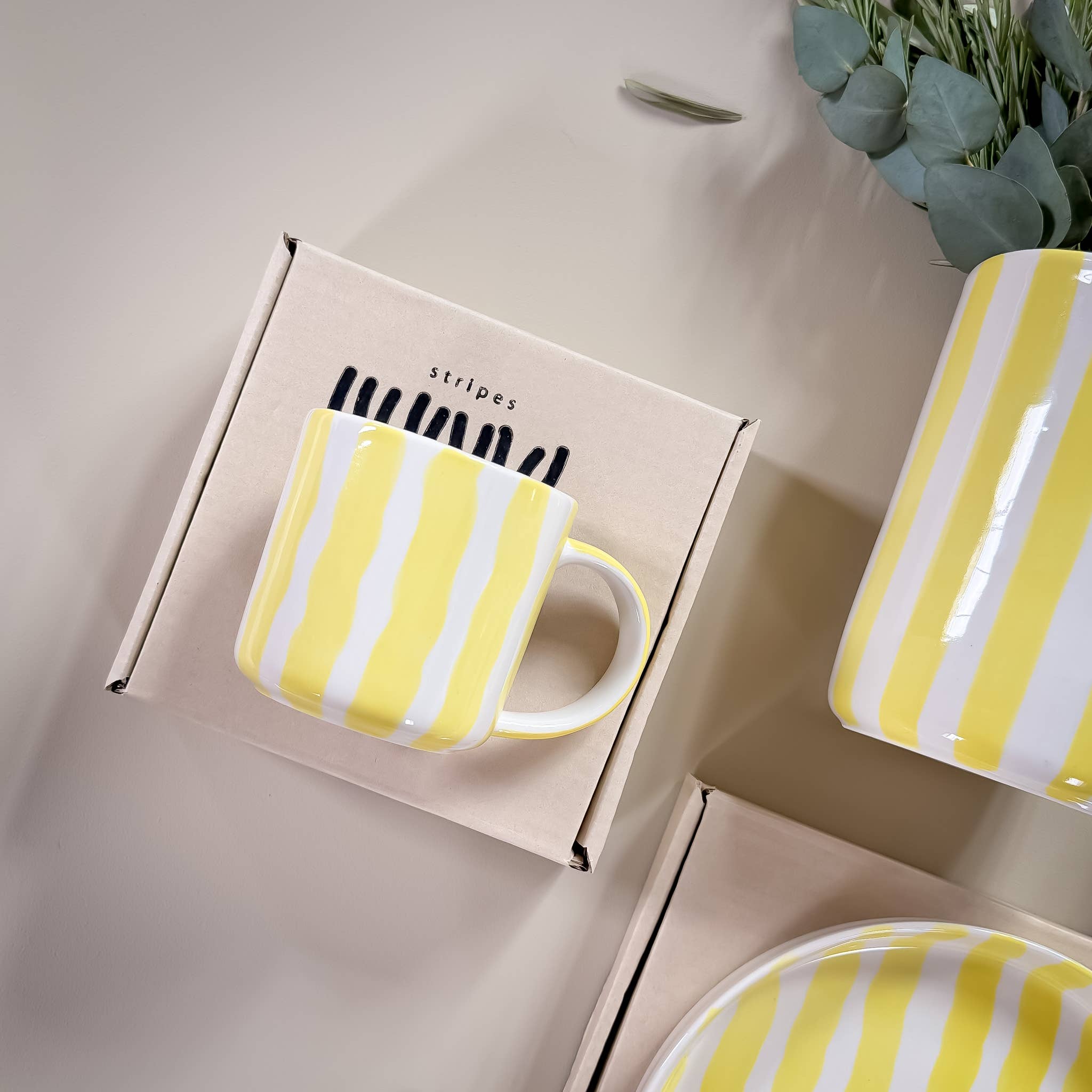 Magazin Minori - Becher Stripes - spiaggia yellow
