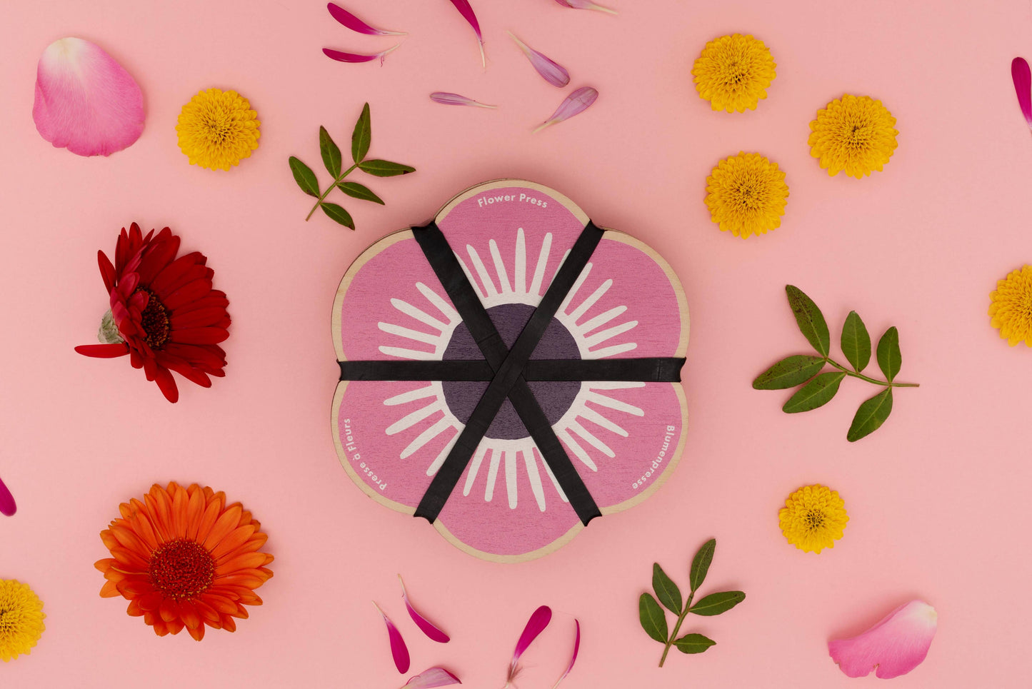 Presse in Blumenform, Rosa