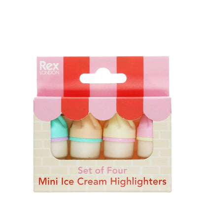 Rex Londond - Mini-Textmarker (Set mit 4) - Eiscreme
